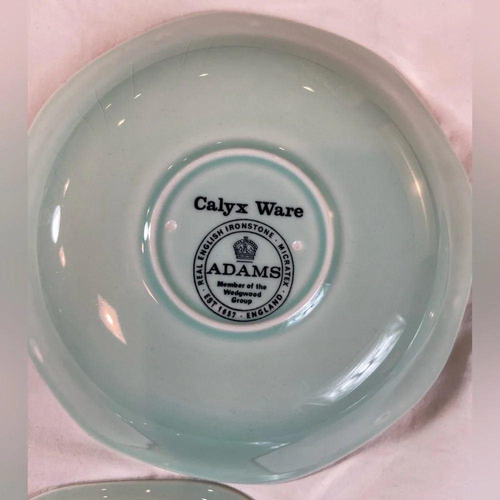 Adams Calyx Ware‎ Lowestoft Ironstone 7 tea saucers Vintage